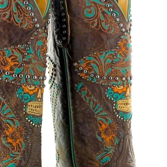 OLD GRINGO DULCE CALAVERA SKULL Cowgirl boots sugar skull guns RTL $675 NIB 7.5 - Picture 5 of 10